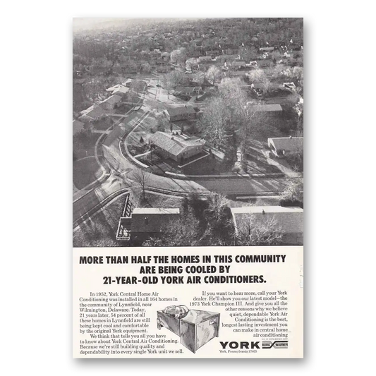 1973 York Air Conditioning More Than Half the Homes Vintage Magazine Print Ad