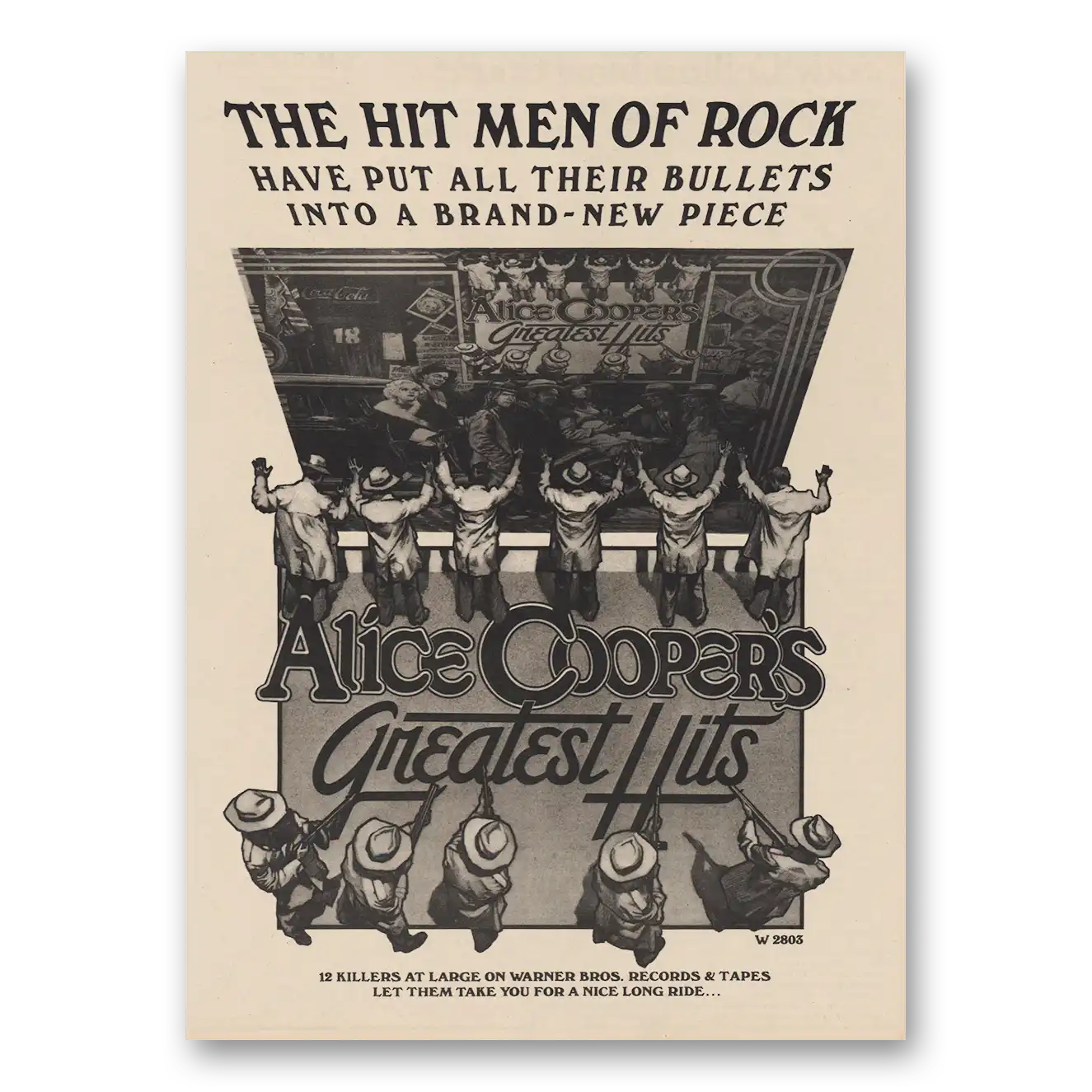 1974 Alice Cooper Promo Greatest Hits Hit Men of Rock Vintage Magazine Print Ad