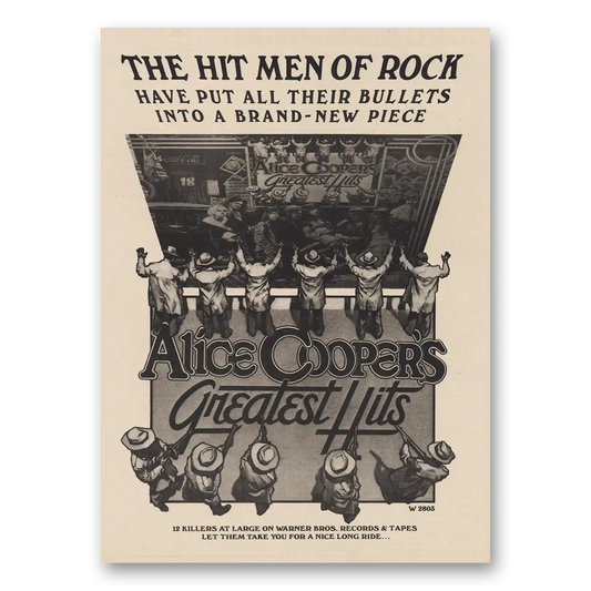 1974 Alice Cooper Promo Greatest Hits Hit Men of Rock Vintage Magazine Print Ad