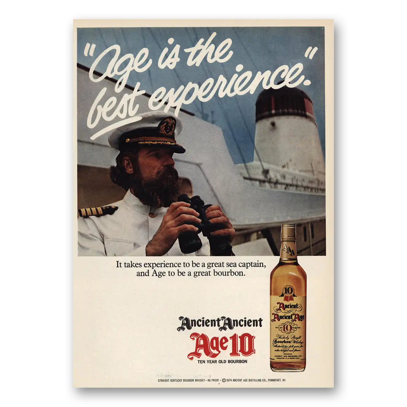 1974 Ancient Age Whiskey Age Is Best Experience Vintage Magazine Print Ad