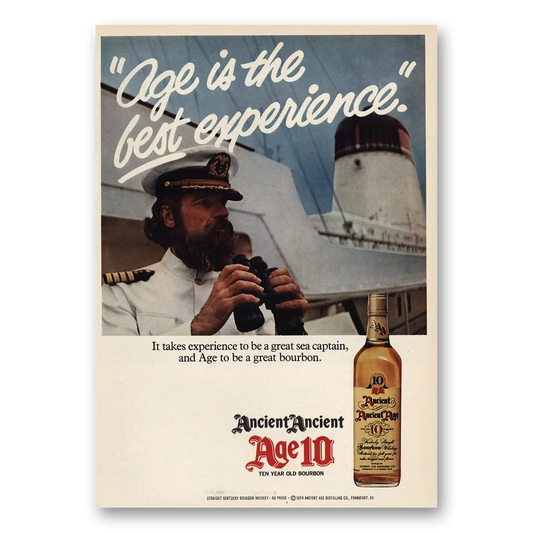 1974 Ancient Age Whiskey Age Is Best Experience Vintage Magazine Print Ad