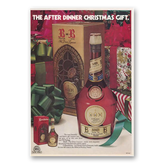 1974 B and B After Dinner Christmas Gift Vintage Magazine Print Ad