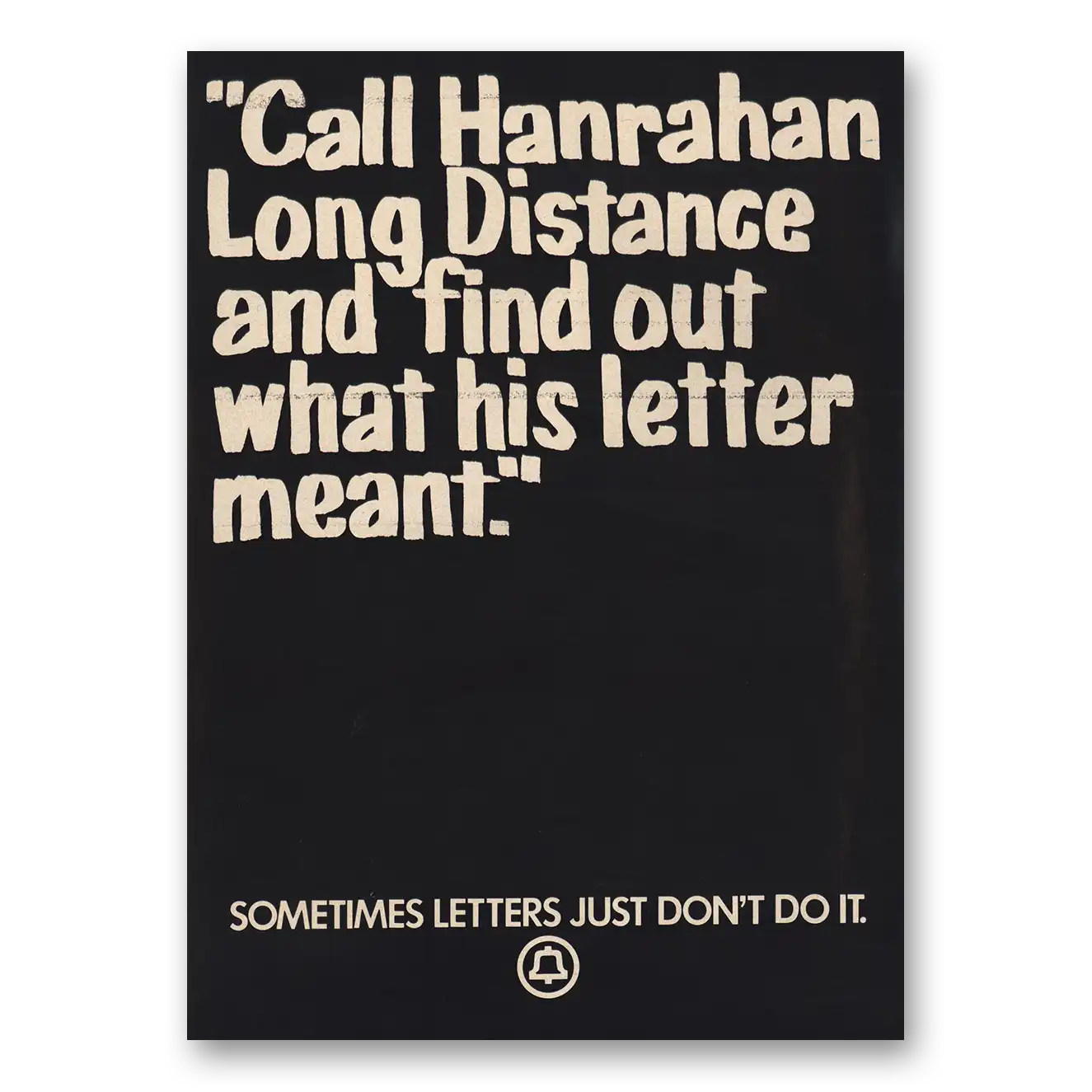 1974 Bell Telephone Call Harrahan Long Distance Vintage Magazine Print Ad