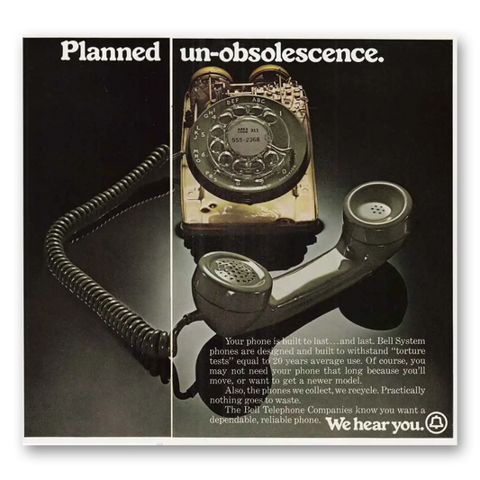 1974 Bell Telephone Un Obsolescence Vintage Magazine Print Ad