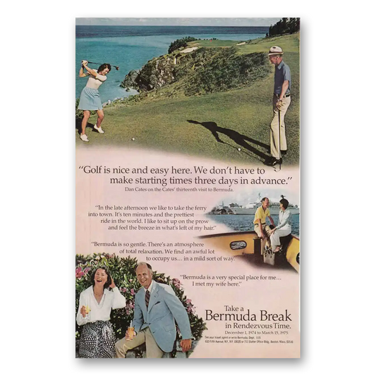 1974 Bermuda Break in Rendezvous Time Vintage Magazine Print Ad