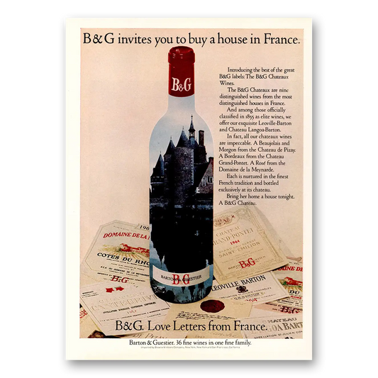 1974 B&G Chateaux Wines Buy a House in France Vintage Magazine Print Ad