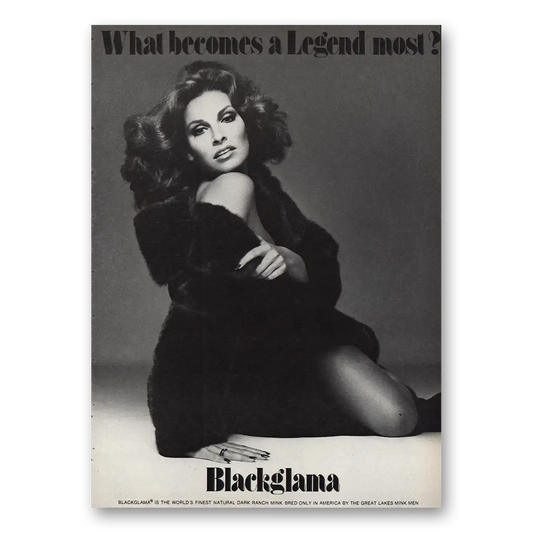 1974 Blackglama Raquel Welch Vintage Magazine Print Ad