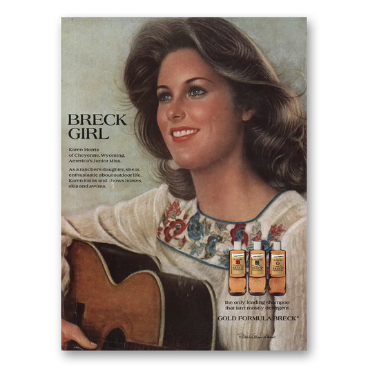 1974 Breck Shampoo Breck Girl Karen Morris Vintage Magazine Print Ad