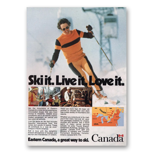 1974 Canada Ski It Live It Love It Vintage Magazine Print Ad