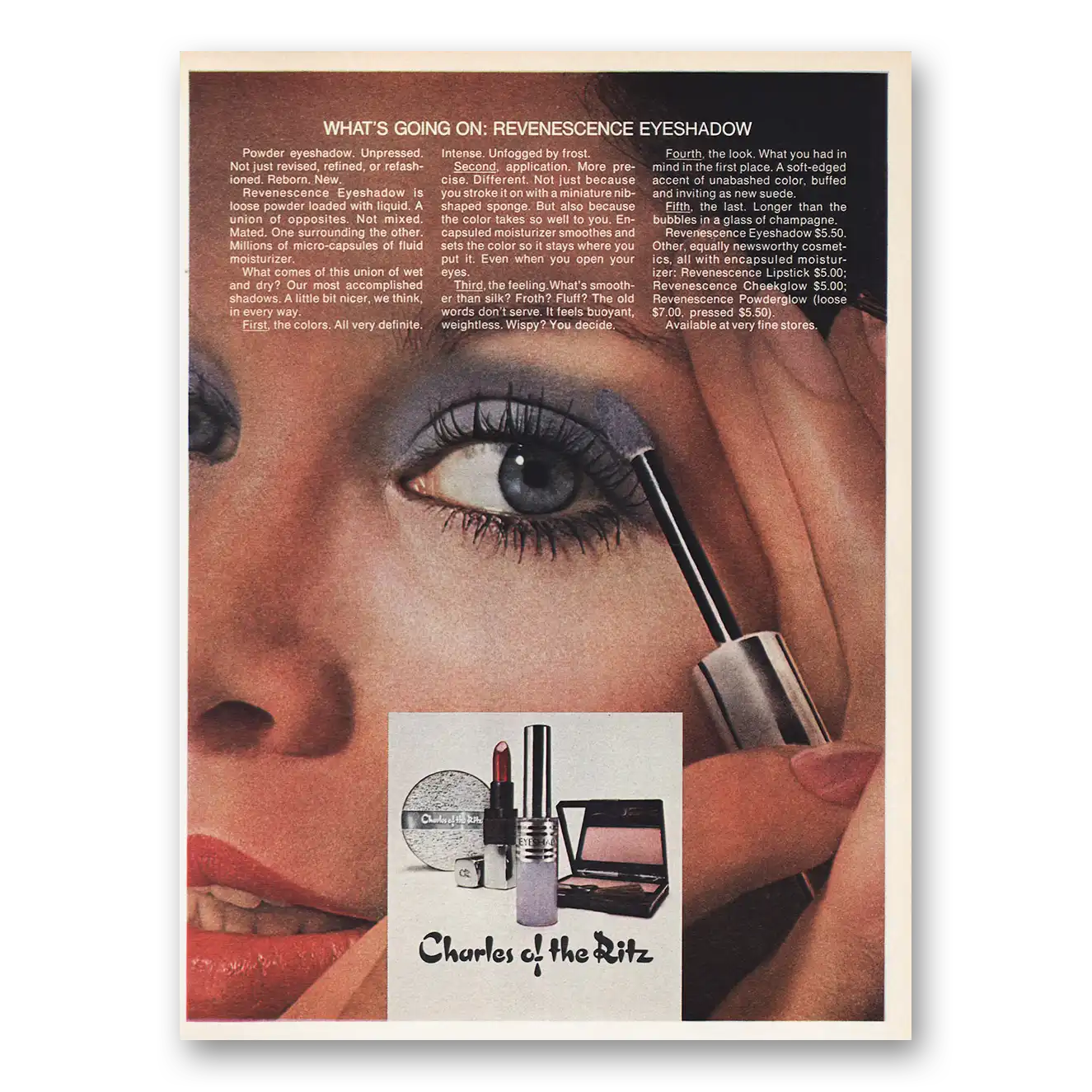 1974 Revenescence Eyeshadow Whats Going On Vintage Magazine Print Ad