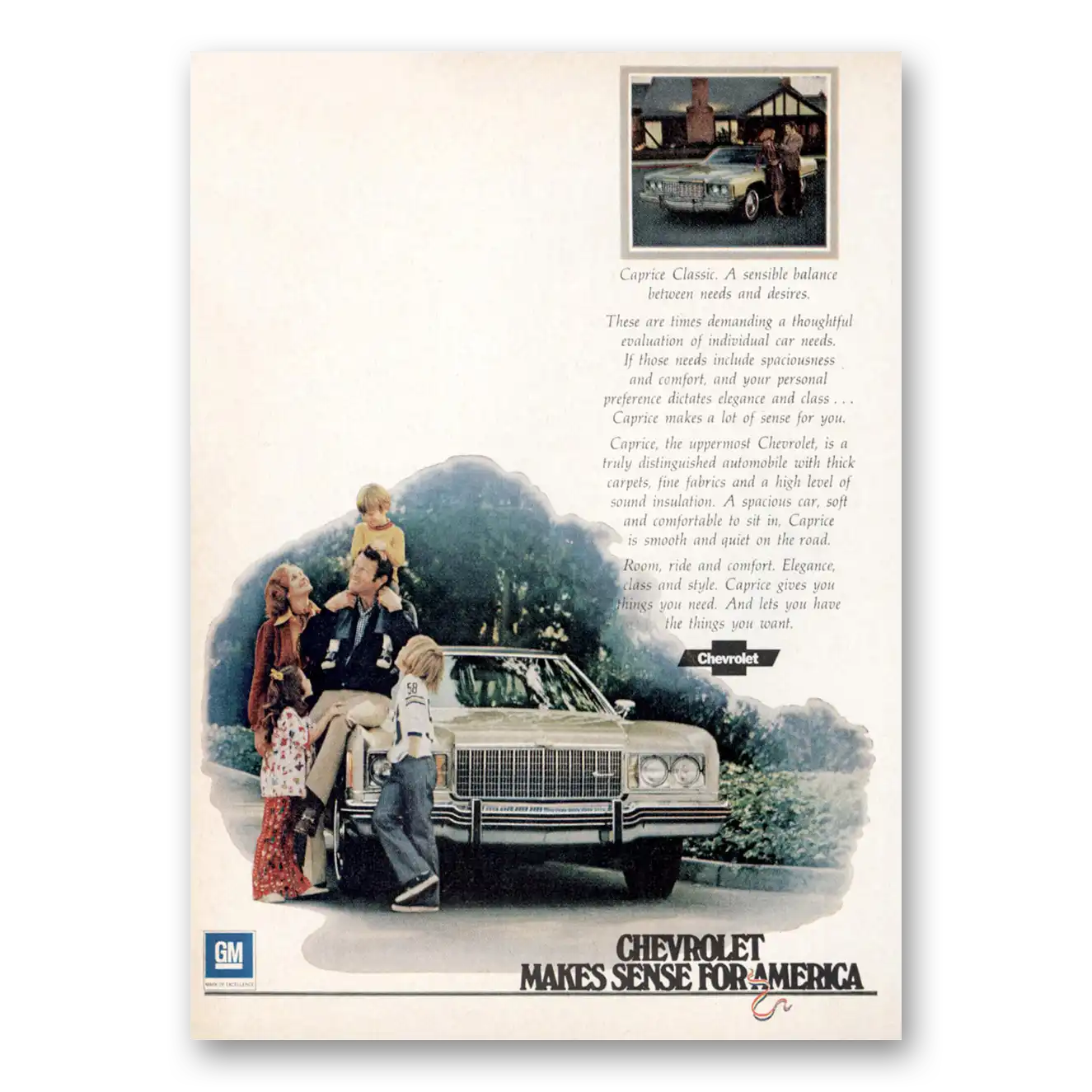 1974 Chevrolet Caprice These Are Times Demanding Vintage Magazine Print Ad