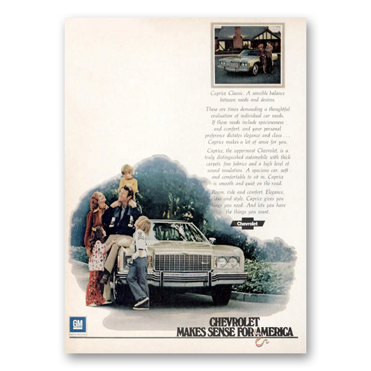 1974 Chevrolet Caprice These Are Times Demanding Vintage Magazine Print Ad