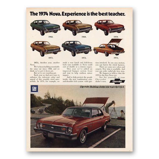 1973 Chevrolet Nova Experience Best Teacher Vintage Magazine Print Ad