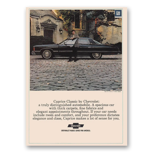 1974 Chevrolet Caprice Classic Truly Distinguished Vintage Magazine Print Ad