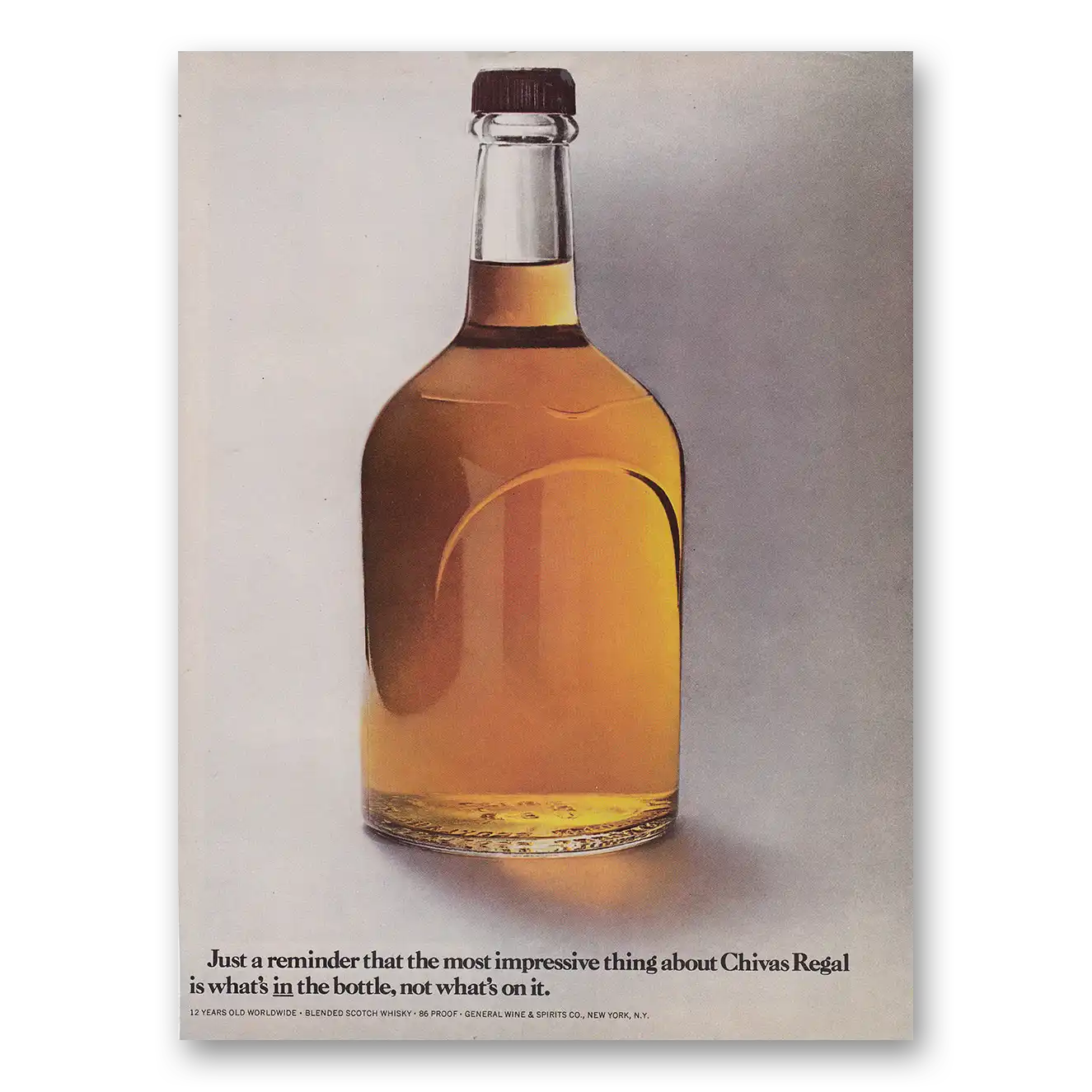 1974 Chivas Regal Just a Reminder Vintage Magazine Print Ad