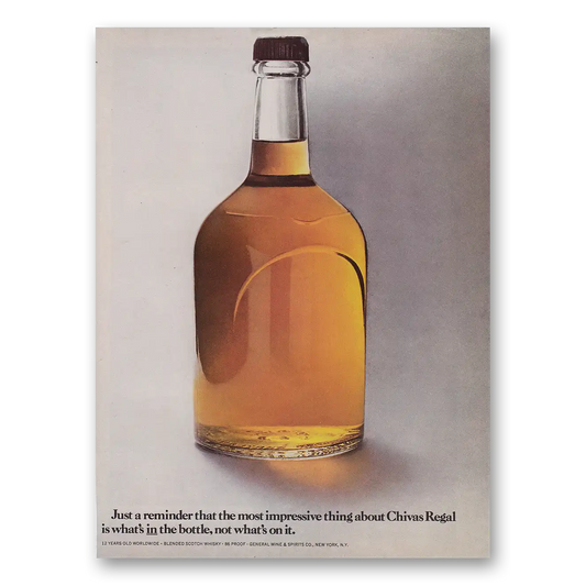 1974 Chivas Regal Just a Reminder Vintage Magazine Print Ad