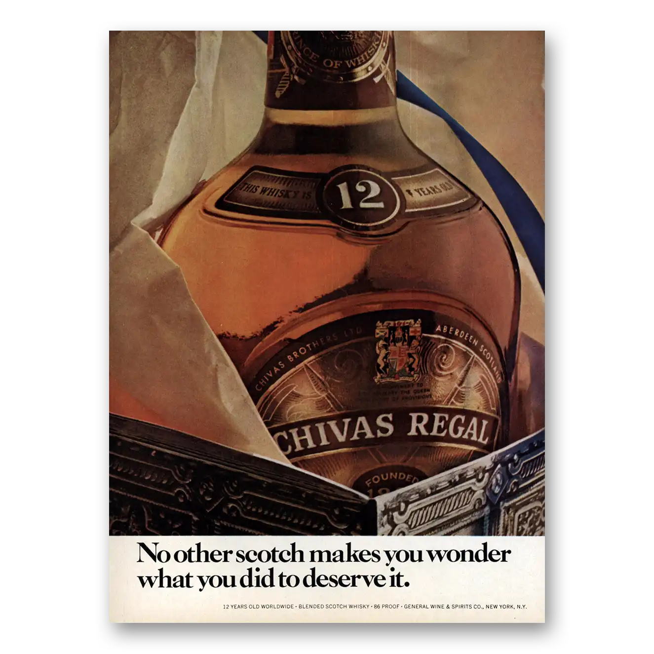 1974 Chivas Regal No Other Scotch Makes You Wonder Vintage Magazine Print Ad