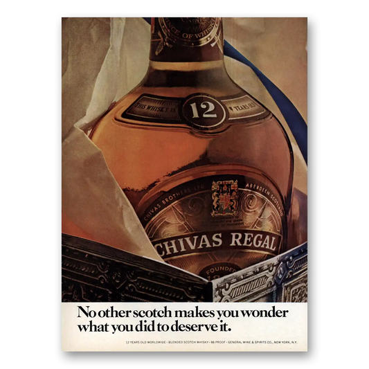 1974 Chivas Regal No Other Scotch Makes You Wonder Vintage Magazine Print Ad