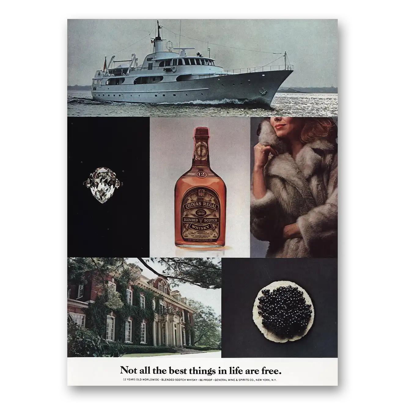 1974 Chivas Regal Not All Best Things In Life Are Free Vintage Magazine Print Ad