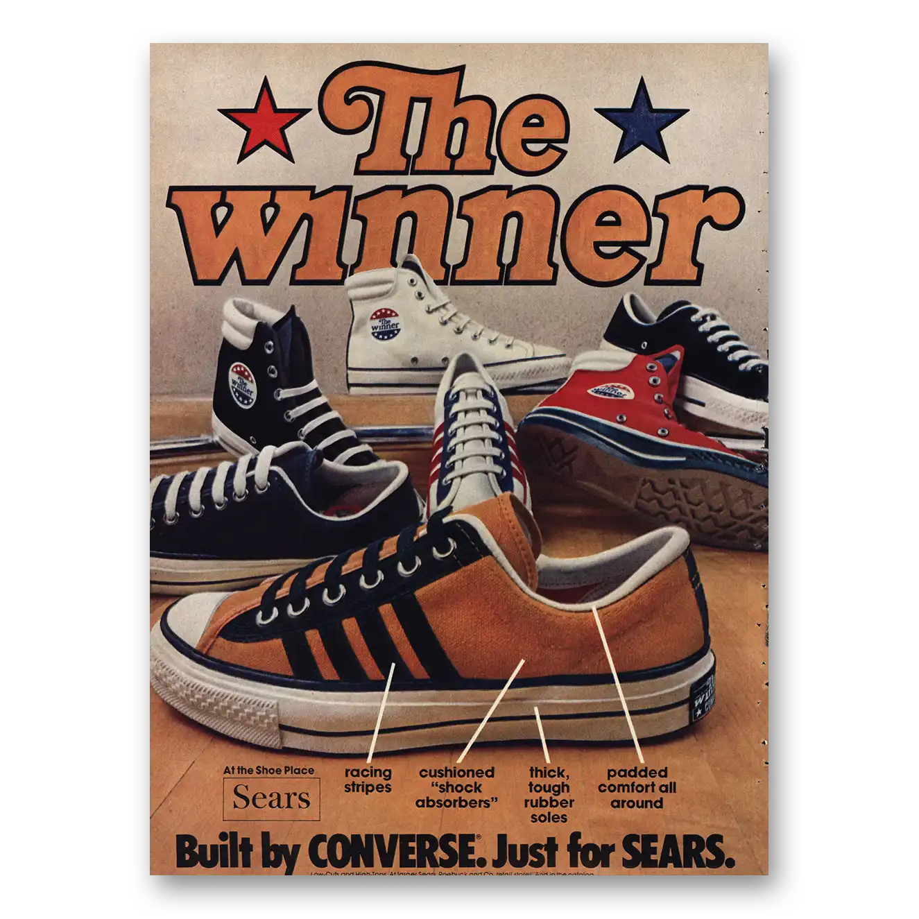 1974 Converse Shoes The Winner Built By Converse Vintage Magazine Print Ad