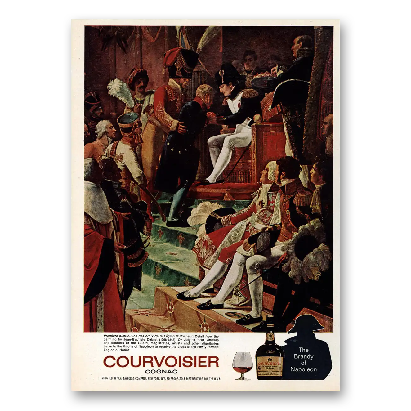 1974 Courvoisier Premiere Distribution des Croix Vintage Magazine Print Ad