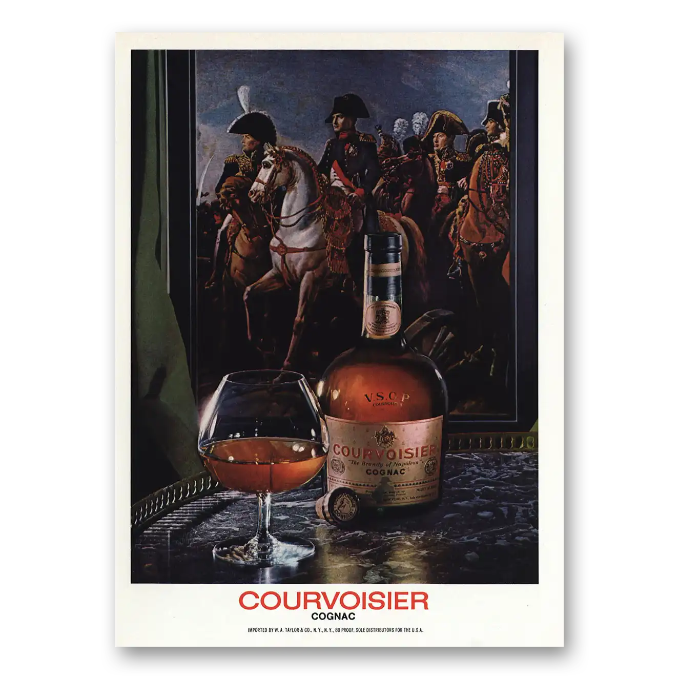 1974 Courvoisier Brandy of Napoleon Cognac Vintage Magazine Print Ad