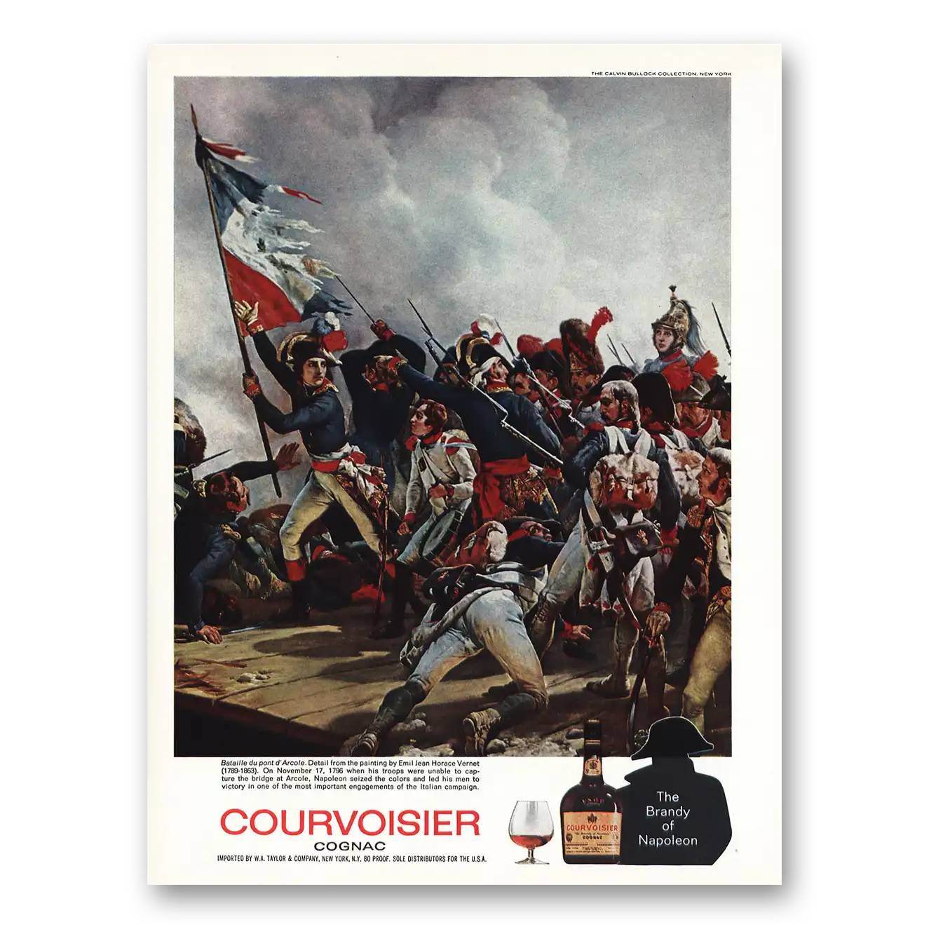 1974 Courvoisier Bataille du pont dArcole Vintage Magazine Print Ad