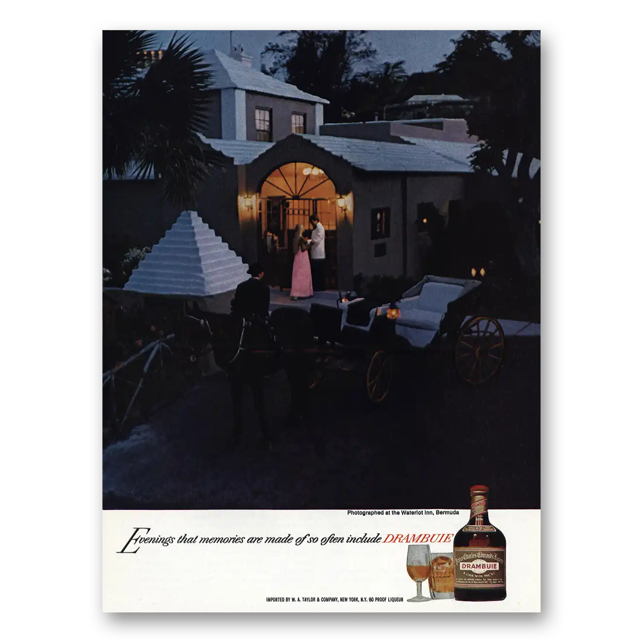 1974 Drambuie Waterlot Inn Bermuda Vintage Magazine Print Ad