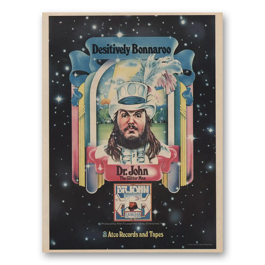 1974 Dr John Promo Desitively Bonnaroo Glitter Man Vintage Magazine Print Ad