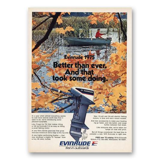 1974 Evinrude Better Than Ever Vintage Magazine Print Ad