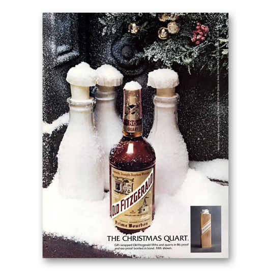 1974 Old Fitzgerald Whiskey Christmas Quart Vintage Magazine Print Ad