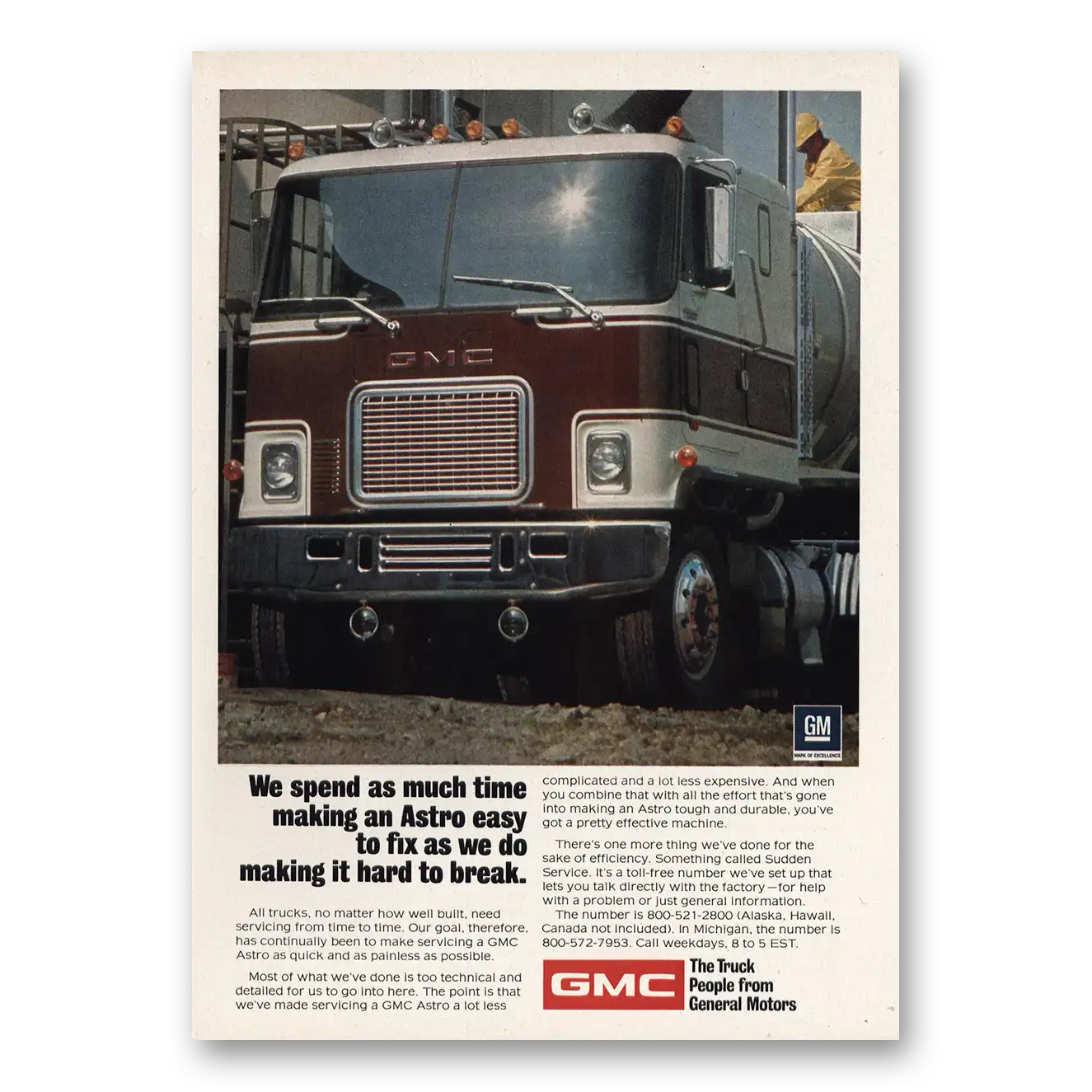 1974 GMC Trucks Truck Making Astro Easy to Fix Vintage Magazine Print Ad