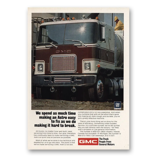 1974 GMC Trucks Truck Making Astro Easy to Fix Vintage Magazine Print Ad