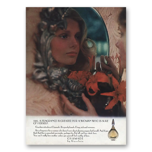 1974 Chamade Perfume Fragrance Is Celebrated Vintage Magazine Print Ad