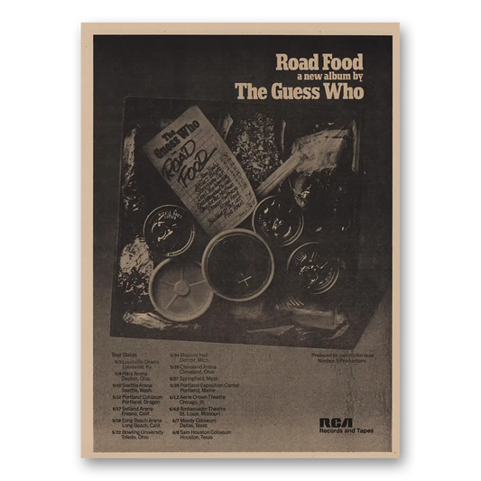 1974 The Guess Who Promo Road Food Vintage Magazine Print Ad