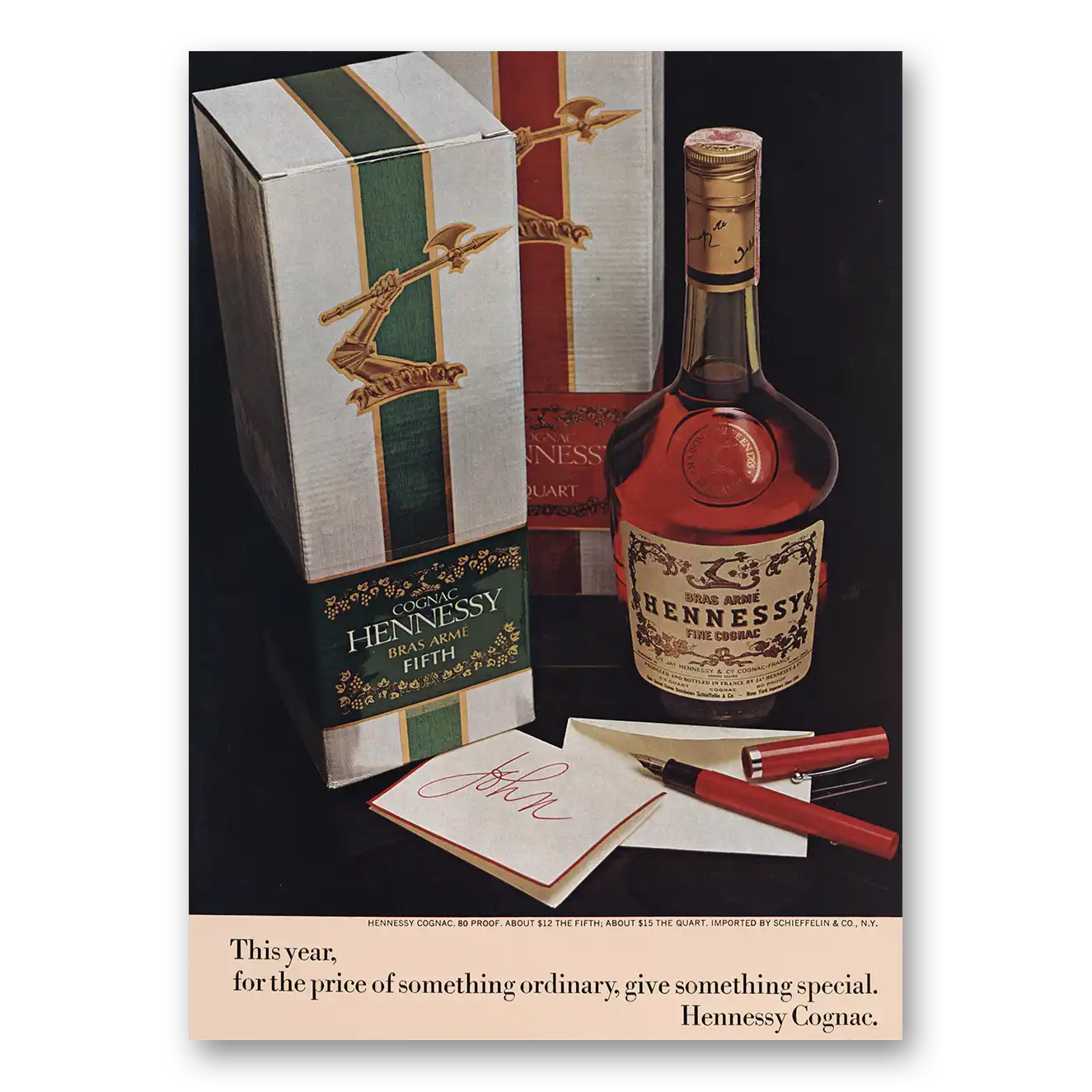 1974 Hennessy Cognac This Year For Price of Something Ordinary Vintage Magazine Print Ad