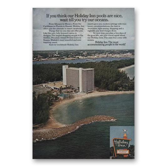 1974 Holiday Inn Pools Are Nice Vintage Magazine Print Ad