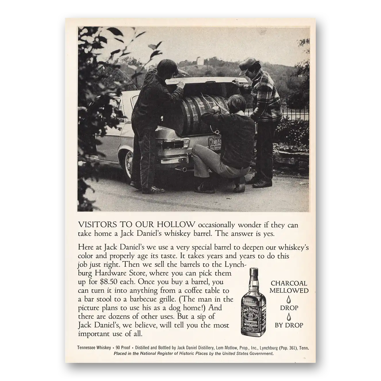 1974 Jack Daniels Visitors to Our Hollow Occasionally Wonder Vintage Magazine Print Ad