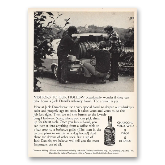 1974 Jack Daniels Visitors to Our Hollow Occasionally Wonder Vintage Magazine Print Ad