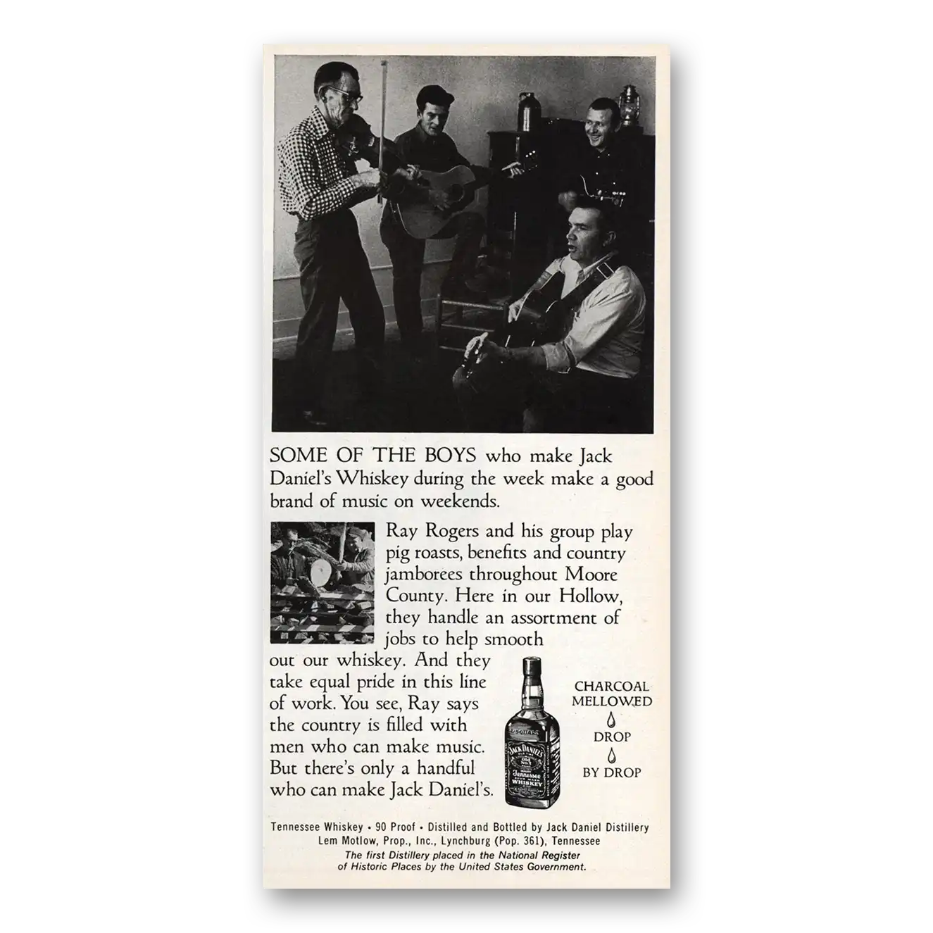 1974 Jack Daniels Some of the Boys Good Brand of Music Vintage Magazine Print Ad