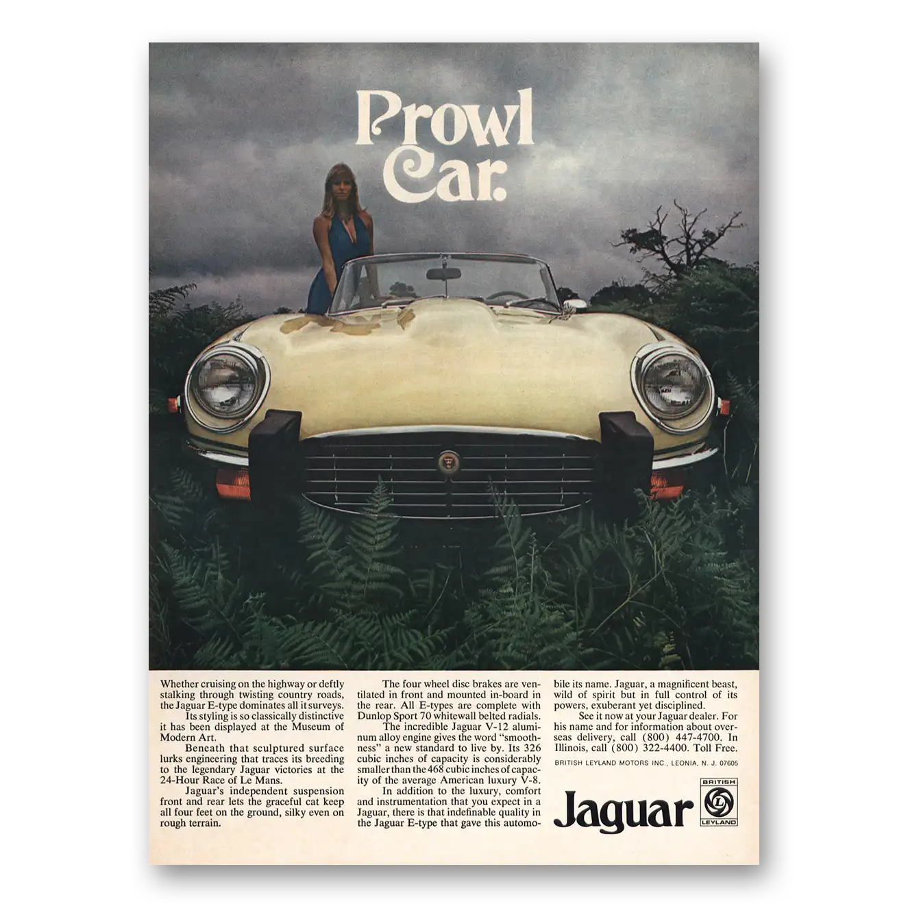 1974 Jaguar Prowl Car Vintage Magazine Print Ad