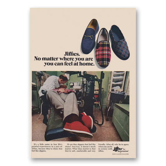 1974 Jiffies Slippers No Matter Where You Are Vintage Magazine Print Ad