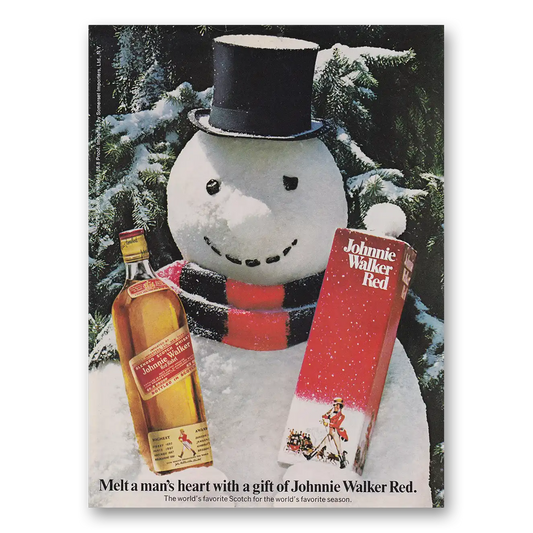 1974 Johnnie Walker Red Label Melt a Mans Heart Vintage Magazine Print Ad