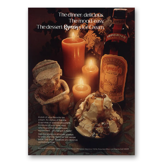 1974 Kahlua Kahlua & Ice Cream Vintage Magazine Print Ad