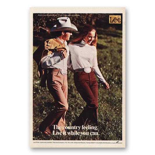 1974 Lee Jeans Country Feeling Vintage Magazine Print Ad