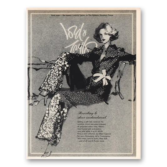 1974 Lord & Taylor Resorting to Sheer Enchantment Vintage Magazine Print Ad