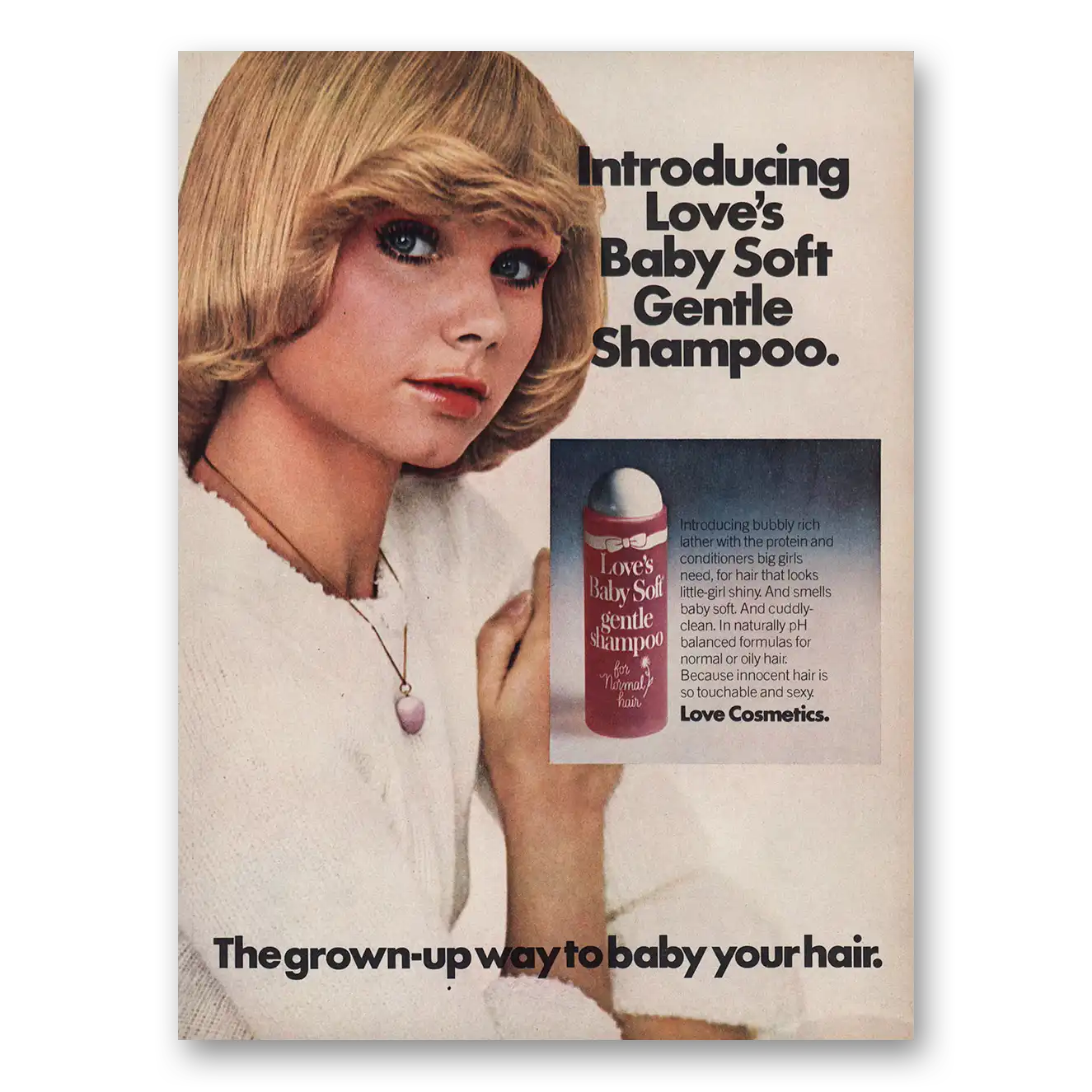 1974 Loves Baby Soft Shampoo Baby Your Hair Vintage Magazine Print Ad