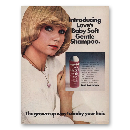 1974 Loves Baby Soft Shampoo Baby Your Hair Vintage Magazine Print Ad