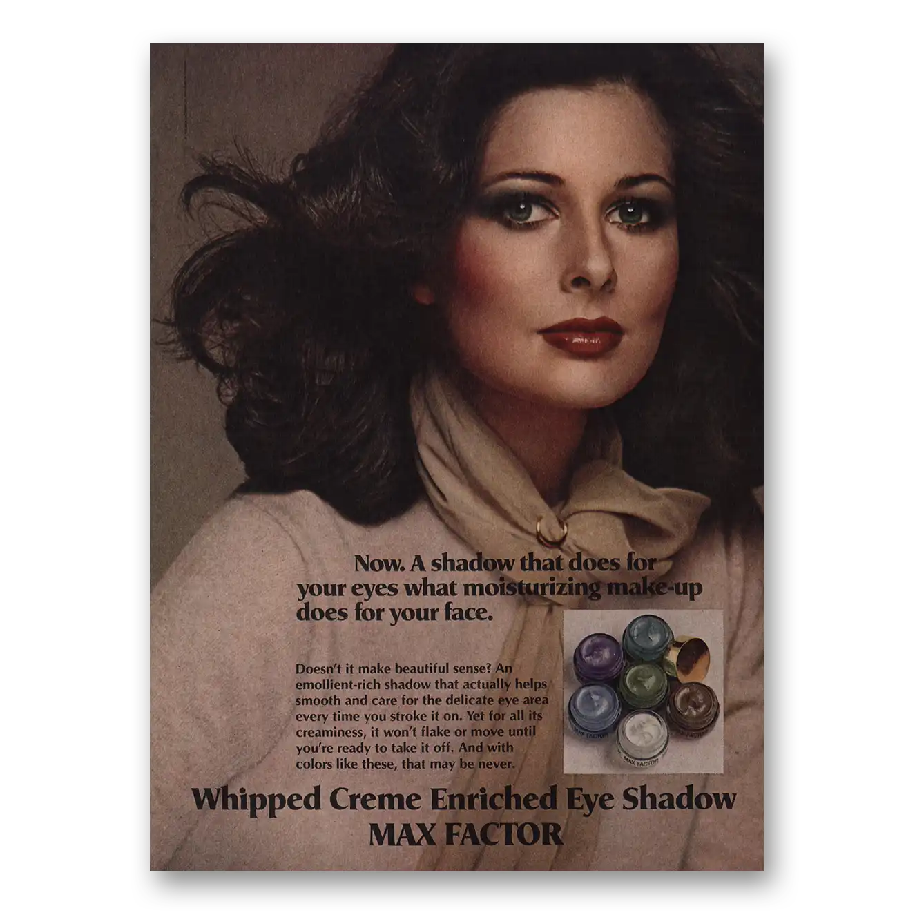 1974 Max Factor Eye Shadow Does for Your Eyes Vintage Magazine Print Ad