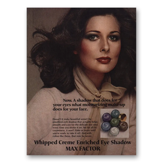 1974 Max Factor Eye Shadow Does for Your Eyes Vintage Magazine Print Ad